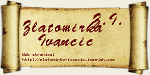 Zlatomirka Ivančić vizit kartica